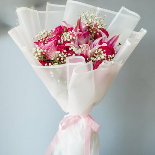 Надежда- букет лилий и роз