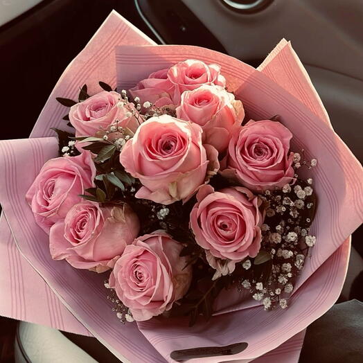 Bouquet de roses rose pâle