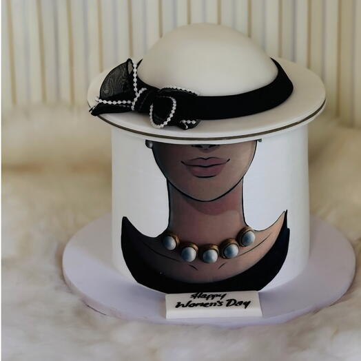 Chic Women s Day Hat Box Cake 1 Kg