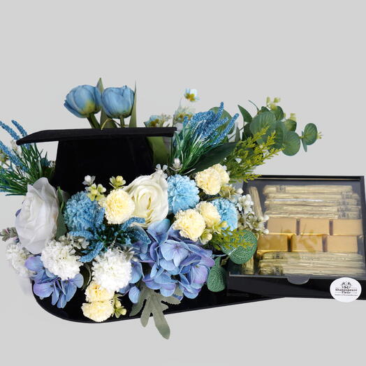 Выпускной синий с шоколадом