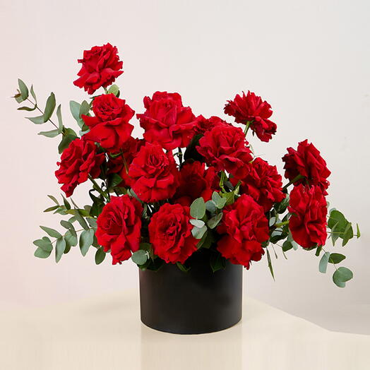 Caja clásica de rosas rojas francesas