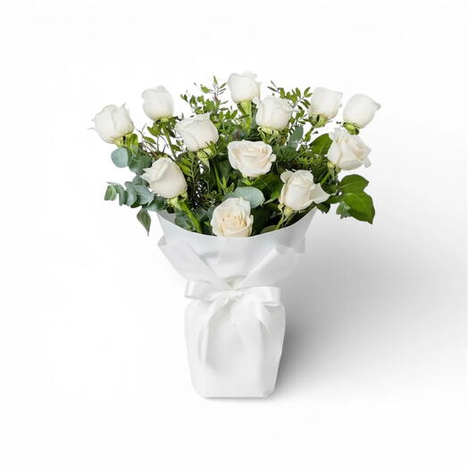 Букет Valentine из 12 белых роз