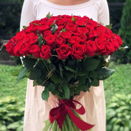 Bouquet de 101 roses rouges