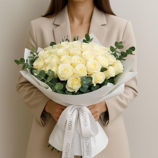 51 Roses Blanches - Roses d'Équateur