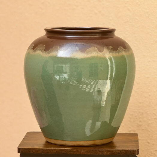 Ceramic green vase
