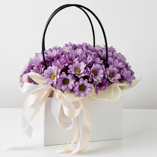 Фиолетовый букет в сумке Грейс