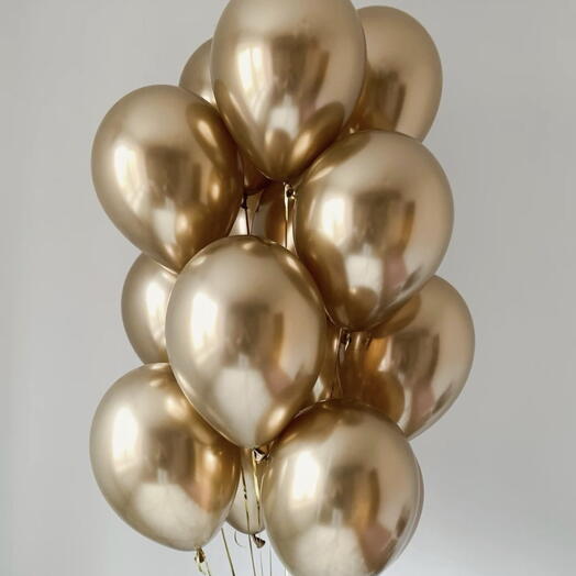 Набор из 11 золотых хромированных предметов