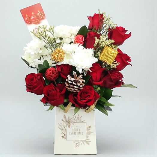 Багровый рождественский подарочный пакет