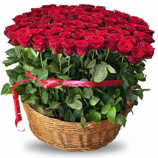 101 Red Rose Basket - Luxury Valentine Collection