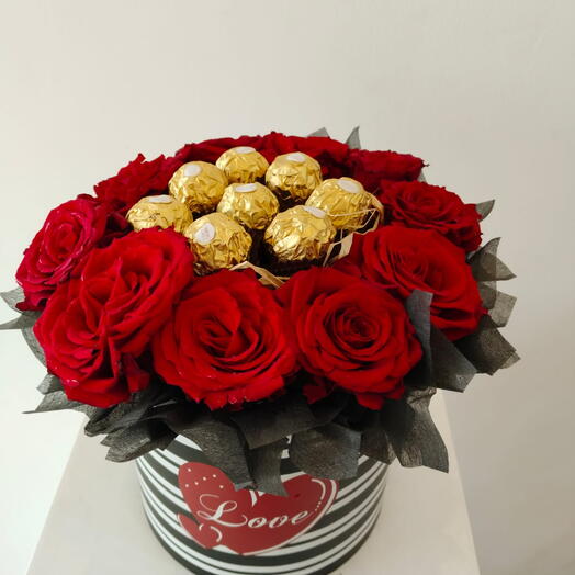 Flowers in a  love box