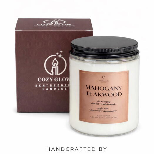 Scented Mahogany Teakwood Beesoy Wax Candle | 220 ml