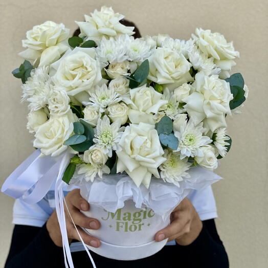 Silent Grace - White Flowers box arrangement