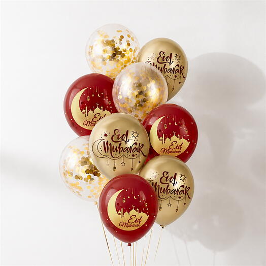 Élégant bouquet de ballons Eid Mubarak rouge et or