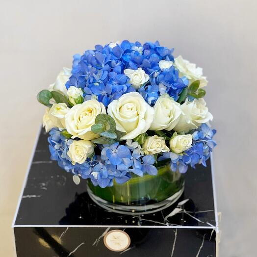 Baby boy vase arrangement