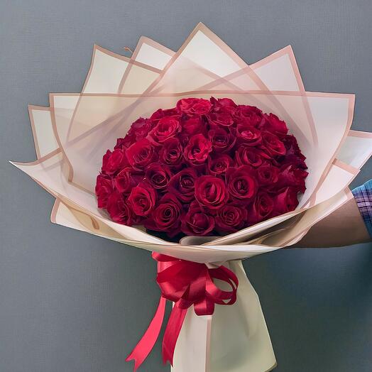 "Ever Red" Ramo Premium de Rosas – 51 Rosas