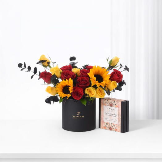 Crimson Sol Bloom Black Box with Mirzam Chocolate