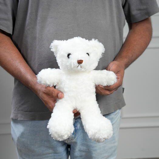 25 см милый белый плюшевый мишка  7482