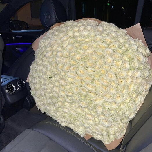 Роскошный букет из 200 белых роз, размер XXL
