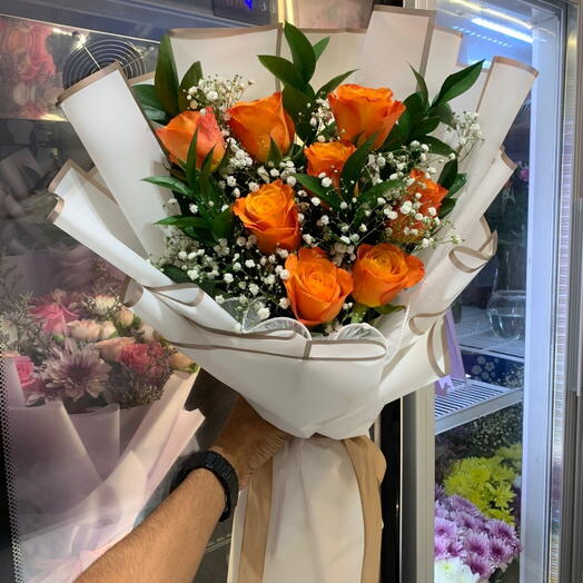 Orange Rose Bouquet Elegant