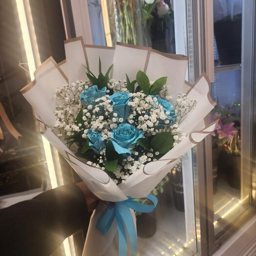 Blue Rose Bouquet elegant blue