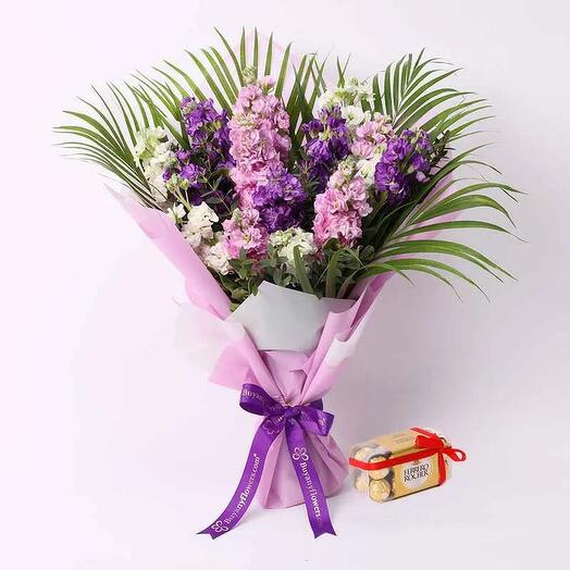 Standalone Beauty 15 Stock Flowers with Ferrero Rocher