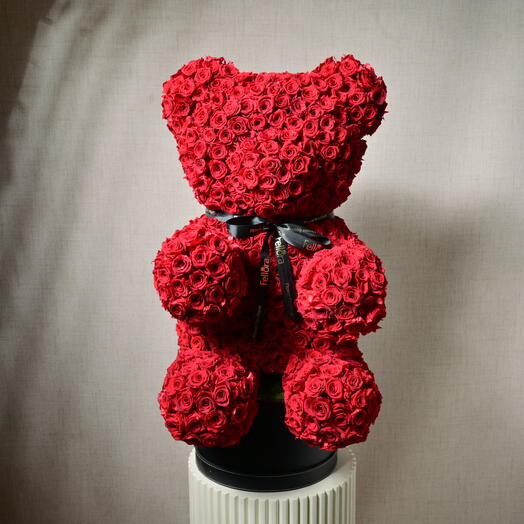 635 Rosas Bebé Rojas Preservadas Osito de Peluche  6107