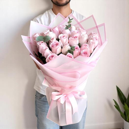 21 Pink Roses Romantic Valentine s Surprise