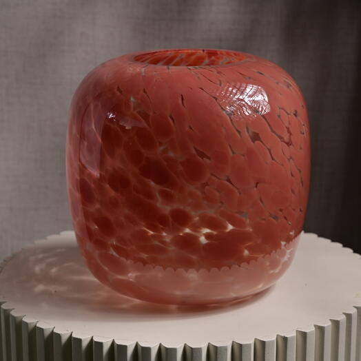 Coral Speckled Glass Jar  6701