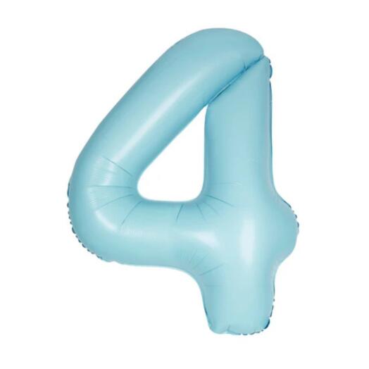 Giant Pastel Blue Number 4 Balloon