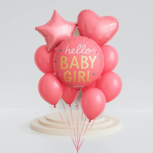 Набор из 10 шаров с конфетти «Привет, малышка»