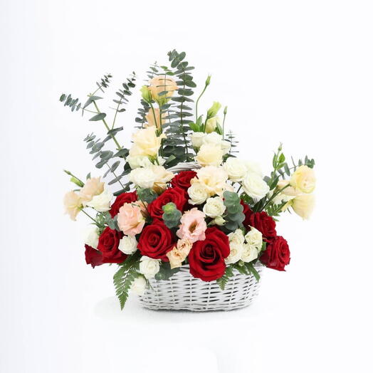 Корзина с розовым сиянием