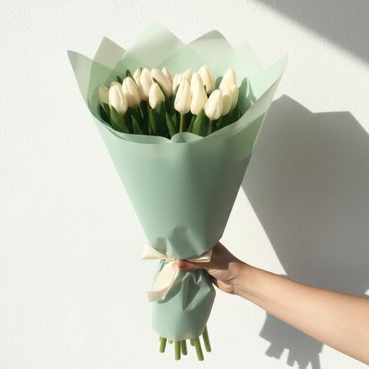 Snowfall Elegance 21 White Tulips