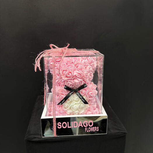 Розовый тедди с аксессуарами 25-20 коробка