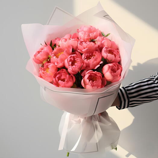 Peonies flowers boquet