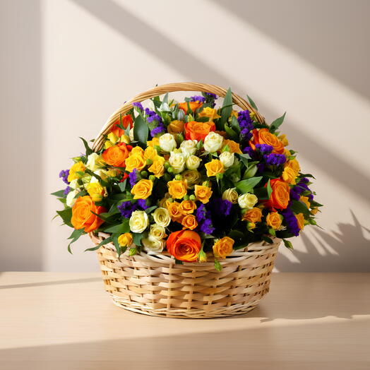 Цветы в корзине