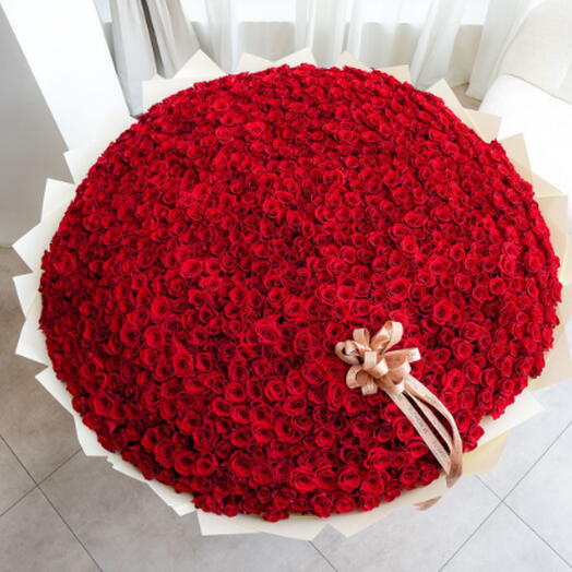 Bouquet de luxe XXXL de 300 roses rouges