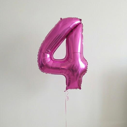 Number 4 Pink Helium Balloon 40 Inch – Large Party Balloon | Abu Dhabi