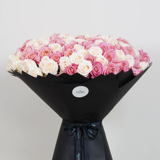 Pink And White Roses Blush Horizon Bouquet