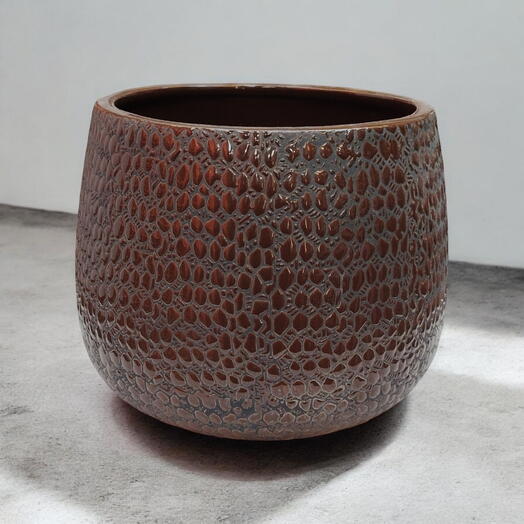 وعاء زرع خزفي ذو ملمس ريفي
