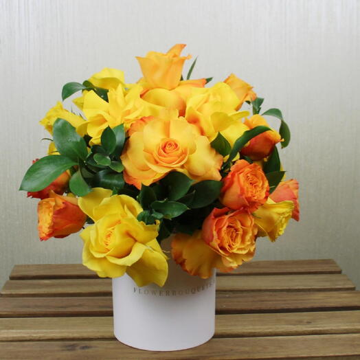 Yellow Orange Rose Box 1161