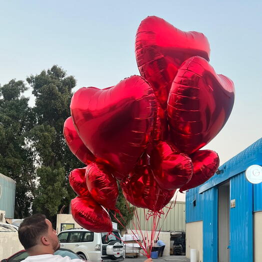 Ensemble de cœurs rouges