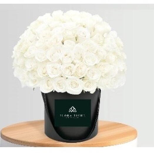 Signature white rose box