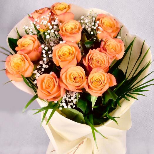 Сияющий оранжевый букет