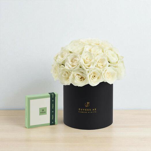 Noor Blooms в черной коробке с шоколадом