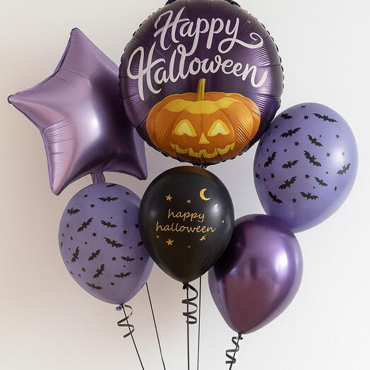 Halloween Balloons - Helium Balloon - Purple Halloween Balloon - Pumpkin Balloon