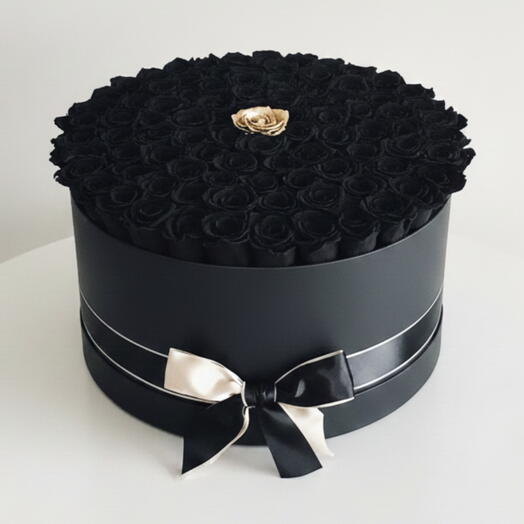 Чёрное Величие – коробка из 101 роз