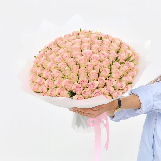 101 букет розовых роз