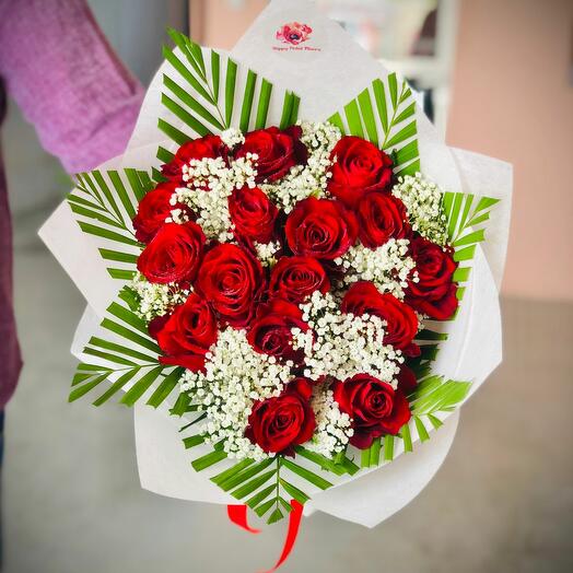 Bouquet de 20 roses rouges