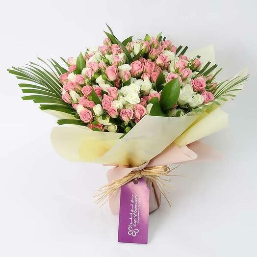 Peaceful Beauty 51 Baby Roses Bouquet