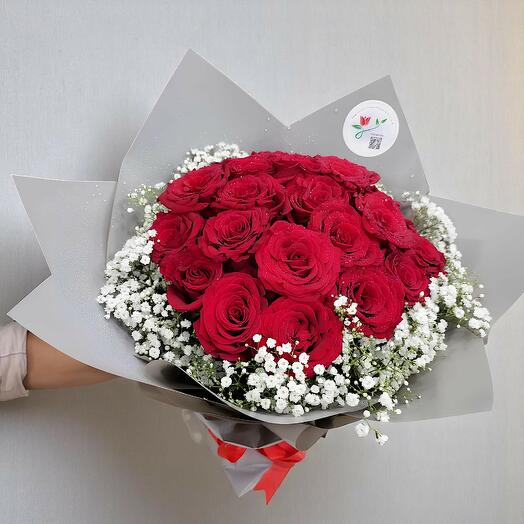 21 red rose bouquet
